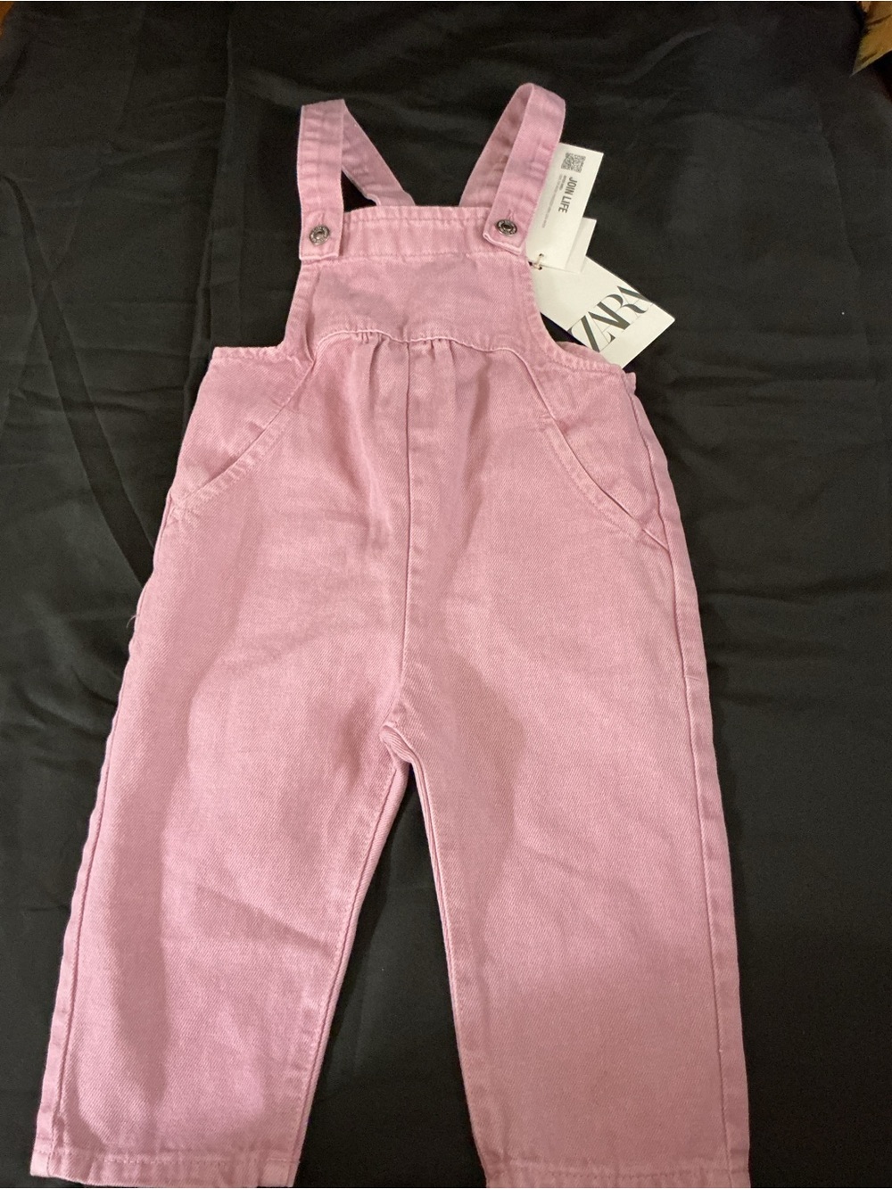 Zara Light Pink Girls' Cotton Overalls - Picture 6 of 16